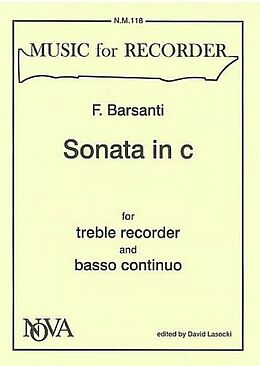 Francesco Barsanti Notenblätter Sonata c minor for treble