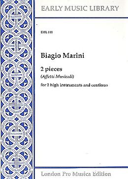 Biagio Marini Notenblätter 2 pieces (affetti musicali) for
