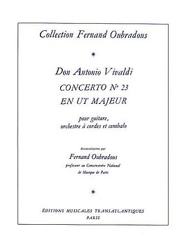 Antonio Vivaldi Notenblätter Concerto ut majeur no.23 pour guitare, orch. a cordes et cembalo