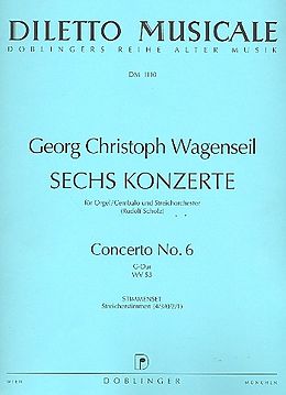 Georg Christoph Wagenseil Notenblätter CONCERTO NO.6 G-DUR WV53 FUER