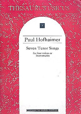 Paul Hofhaimer Notenblätter 7 Tenor Songs for 4 voices
