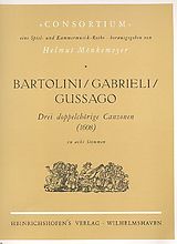 Orindio Bartolini Notenblätter 3 doppelchörige Canzonen (1608)