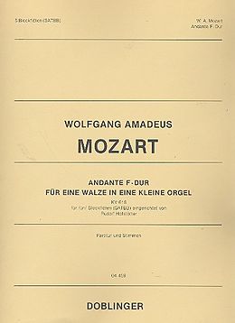 Wolfgang Amadeus Mozart Notenblätter Andante F-Dur KV616 für Orgelwalze