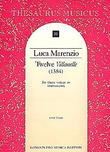 Luca Marenzio Notenblätter 12 villanelle (1584) for 3 voices