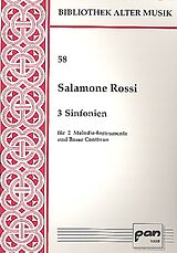 Salomon Rossi Hebreo Notenblätter 3 Sinfonien