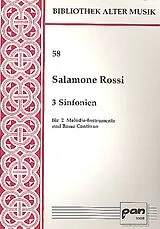 Salomon Rossi Hebreo Notenblätter 3 Sinfonien