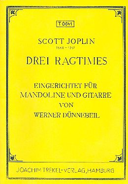 Scott Joplin Notenblätter 3 Ragtimes für Mandoline und