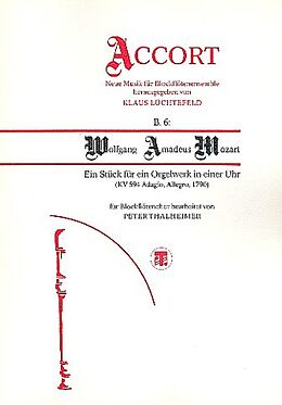 Wolfgang Amadeus Mozart Notenblätter Ein Stück für ein Orgelwerk in einer