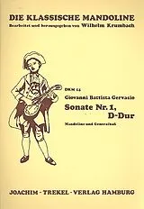 Giovanni Battista Gervasio Notenblätter Sonate D-Dur Nr.1 für Mandoline und Generalbass