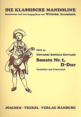 Giovanni Battista Gervasio Notenblätter Sonate D-Dur Nr.1 für Mandoline und Generalbass
