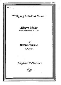 Wolfgang Amadeus Mozart Notenblätter Allegro molto KV270