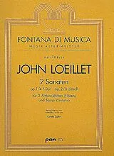 Jean Baptiste (John of London) Loeillet Notenblätter 2 Sonaten op.1,4 und op.2,8