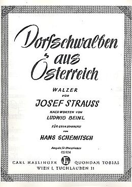 Josef Strauss Notenblätter Dorfschwalben aus Österreich