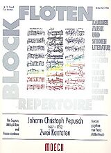 Johann Christoph Pepusch Notenblätter 2 Kantaten für 2 Blockflöten (SA) und Bc