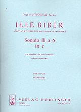 Heinrich Ignaz Franz von Biber Notenblätter SONATA A 6 E-MOLL NR.3 FUER STREI