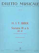 Heinrich Ignaz Franz von Biber Notenblätter SONATA A 6 E-MOLL NR.3 FUER STREICHER