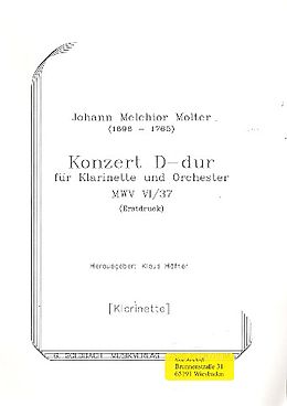 Johann Melchior Molter Notenblätter Konzert D-Dur MWV6/37 für Klarinette