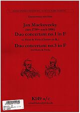 Jan Mackovecky Notenblätter Duo concertant F-Dur Nr.1 - Duo concertant F-Dur Nr.3