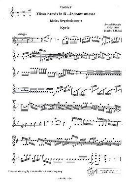 Franz Joseph Haydn Notenblätter Missa brevis B-Dur in honorem sancti Joannes de deo