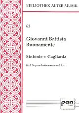  Notenblätter Sinfonie und Gagliarda für