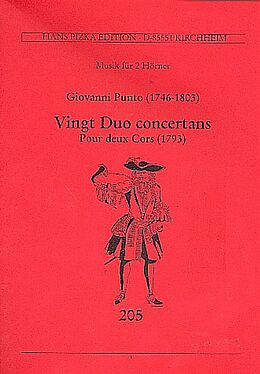 Johann Wenzel ) Punto Giovanni (= Stich Notenblätter 20 DUOS CONCERTANTS POUR 2 CORS