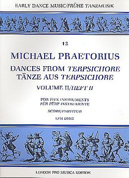 Michael Praetorius Notenblätter Tänze aus Terpsichore Band 2
