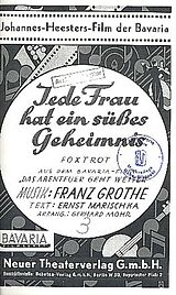Franz Grothe Notenblätter Jede Frau hat ein süsses Geheimnis