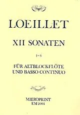 Jean Baptiste (John of London) Loeillet Notenblätter 12 Sonaten op.4 Band 1 (Nr.1-6)