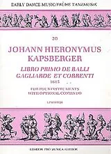 Johann Hieronymus Kapsberger Notenblätter Libro primo de balli gagliarde et correnti