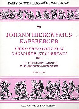 Johann Hieronymus Kapsberger Notenblätter Libro primo de balli gagliarde et correnti