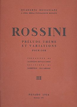 Gioacchino Rossini Notenblätter Prélude, thème ert variations