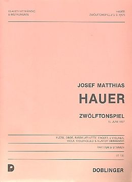 Bruno Hauer Notenblätter Zwölftonspiel für Flöte, Oboe
