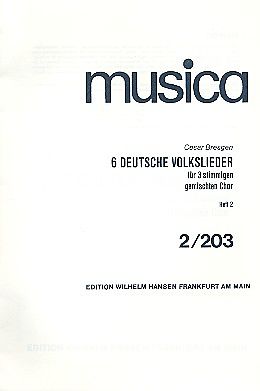 Cesar Bresgen Notenblätter 6 deutsche Volkslieder Band 2