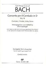 Carl Philipp Emanuel Bach Notenblätter Konzert D-Dur WQ18 für Cembalo