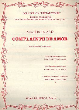 Marcel Boucard Notenblätter Complainte de amor pour saxophone