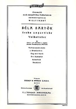 Béla Bartók Notenblätter Brotbacken für 2-3stg. Frauen
