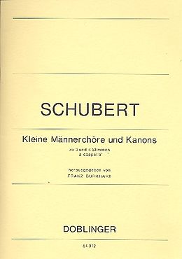 Franz Schubert Notenblätter Kleine Männerchöre und