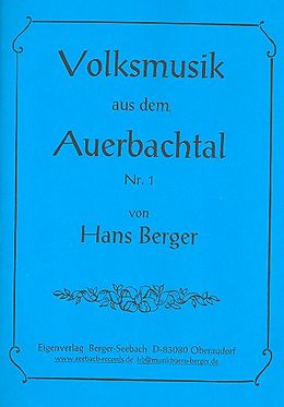 Hans Berger Notenblätter Volksmusik aus dem Auerbachtal