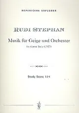 Rudi Stephan Notenblätter Musik für Geige und Orvchester