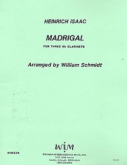 Heinrich Isaac Notenblätter Madrigal for 3 clarinets