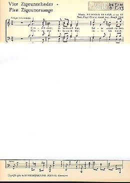 Johannes Brahms Notenblätter 4 Zigeunerlieder op.112