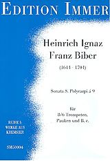 Heinrich Ignaz Franz von Biber Notenblätter Sonata s. Polycarpi à 9