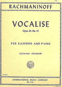 Sergei Rachmaninoff Notenblätter Vocalise op.34,14 for