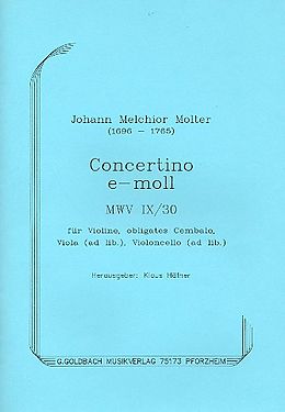 Johann Melchior Molter Notenblätter Concertino e-Moll MWV9,30
