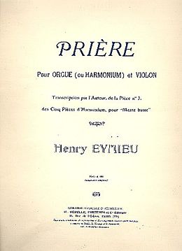 Henry Eymieu Notenblätter Prière op.161