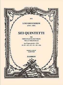 Luigi Boccherini Notenblätter 6 Quintette op.55 G431-436