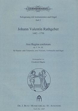 Johann Valentin Rathgeber Notenblätter Ave regina coelorum op.5,3