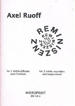 Axel D. Ruoff Notenblätter Reminiszenz für 2 Altflöten