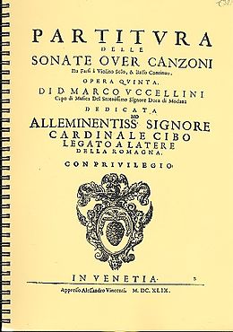 Marco Uccellini Notenblätter 13 Sonaten und die Trombetta