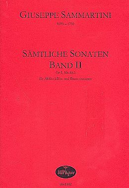 Giuseppe Sammartini Notenblätter Sämtliche Sonaten Band 2 für Altblocklöte